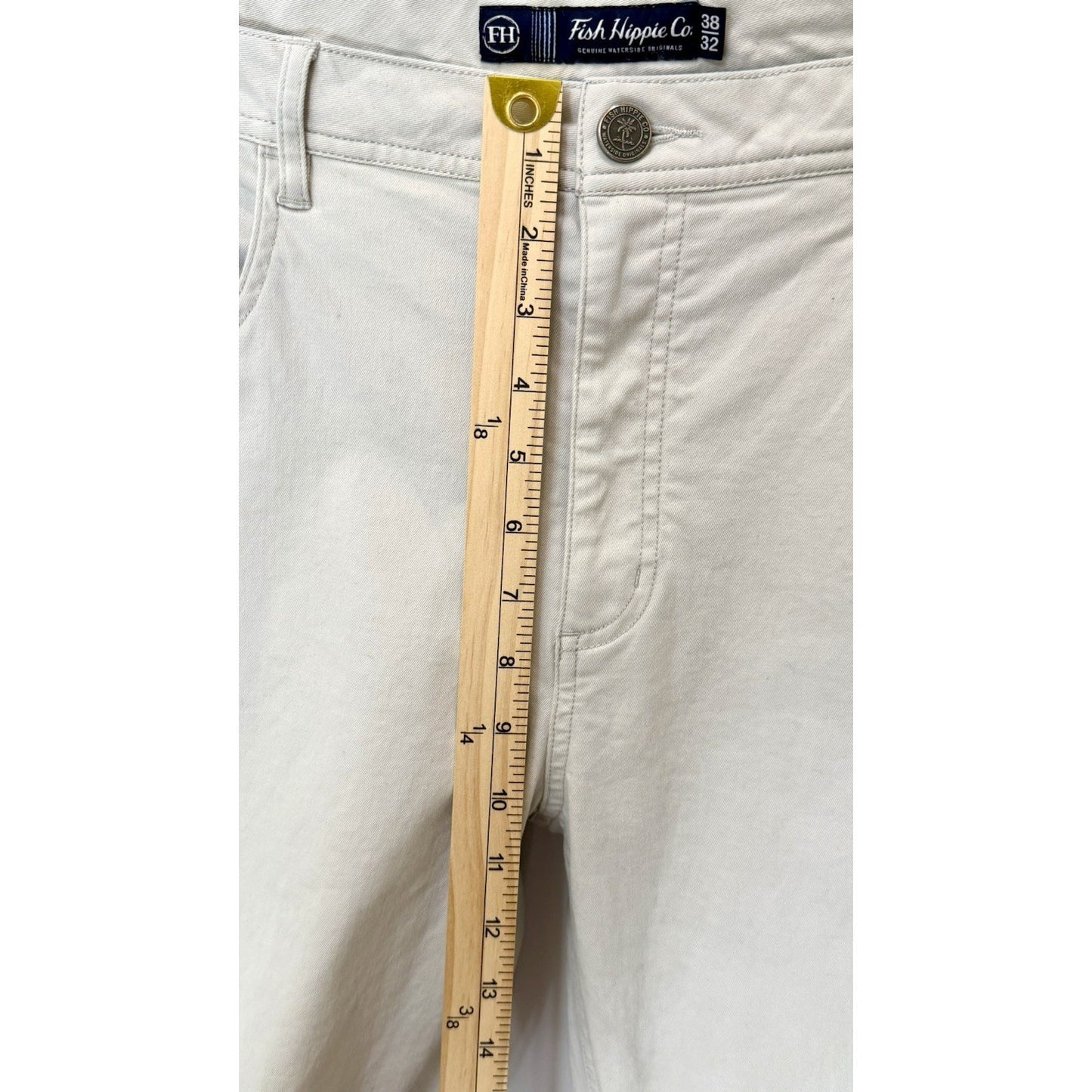 FISH HIPPIE CO. DUNEWALK 5 Pocket Stretch Pants 38x32 W38 L32 Tan / WORN ONCE!!