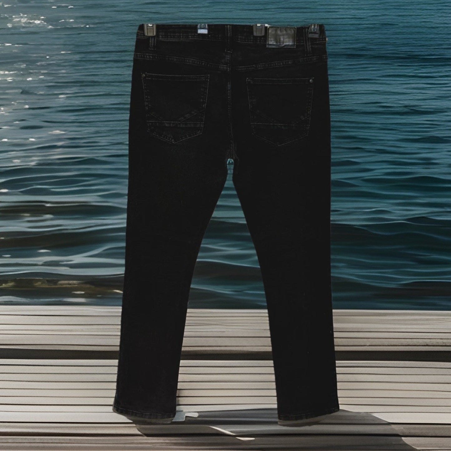 Artful Rebel Jeans Mens 34x32 Black Jax Slim Fit Straight Leg Stretch NWOT