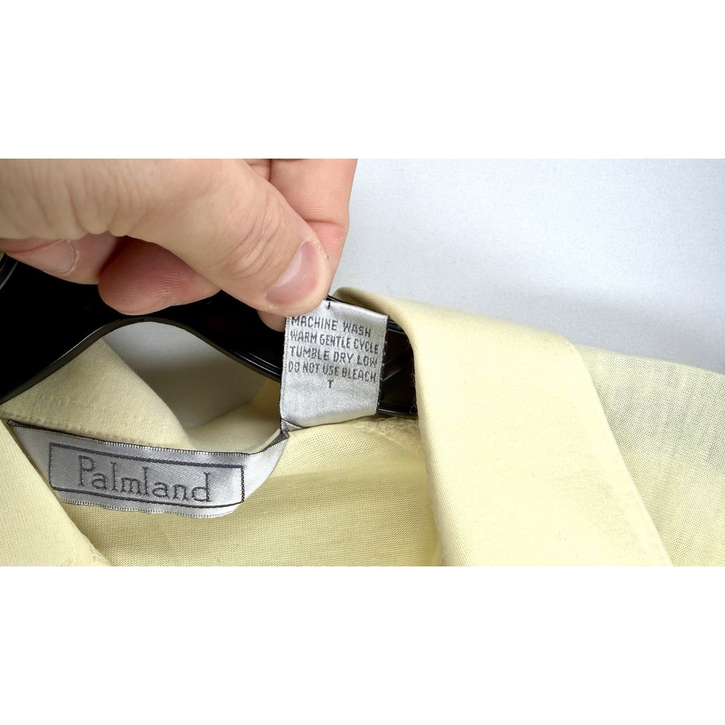 VTG Palmland Polo Men’s Medium Bright Yellow With Embroidered Fish
