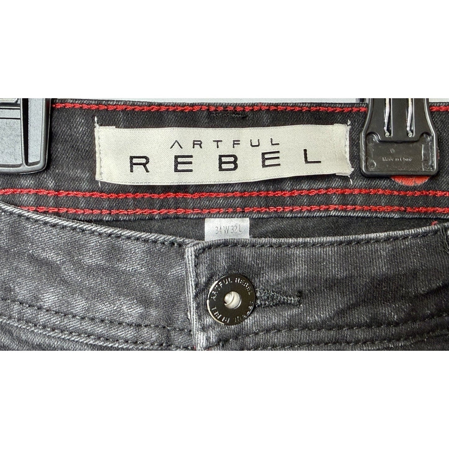 Artful Rebel Jeans Mens 34x32 Black Jax Slim Fit Straight Leg Stretch NWOT