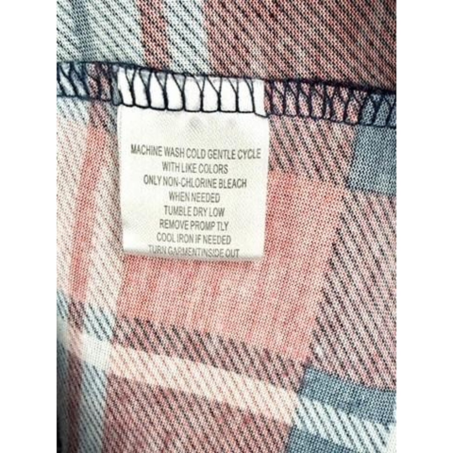 New York Laundry Plaid Button Up Shirt Womens Large Red Blue Roll Tab Sleeve