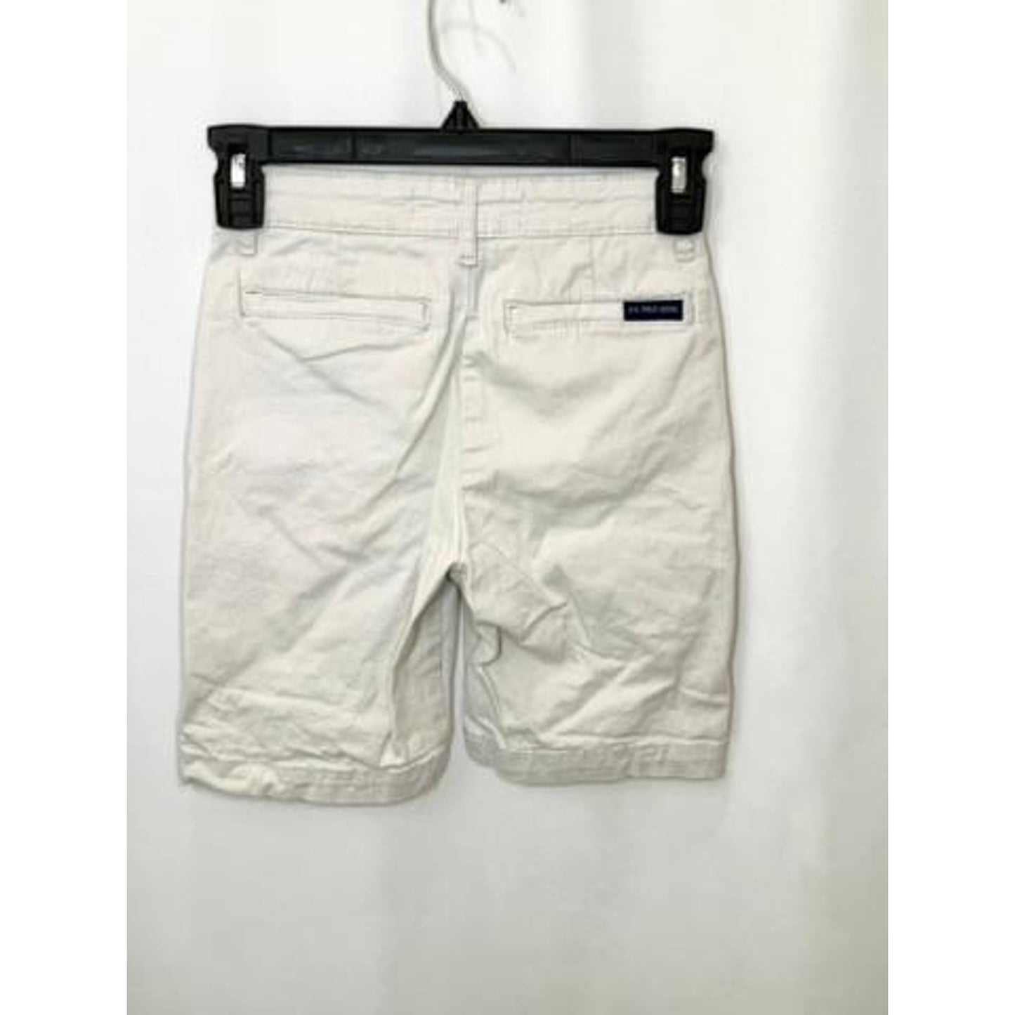 US Polo Assn Boys Chino Shorts Size 8 Beige Cotton Blend Flat Front Casual