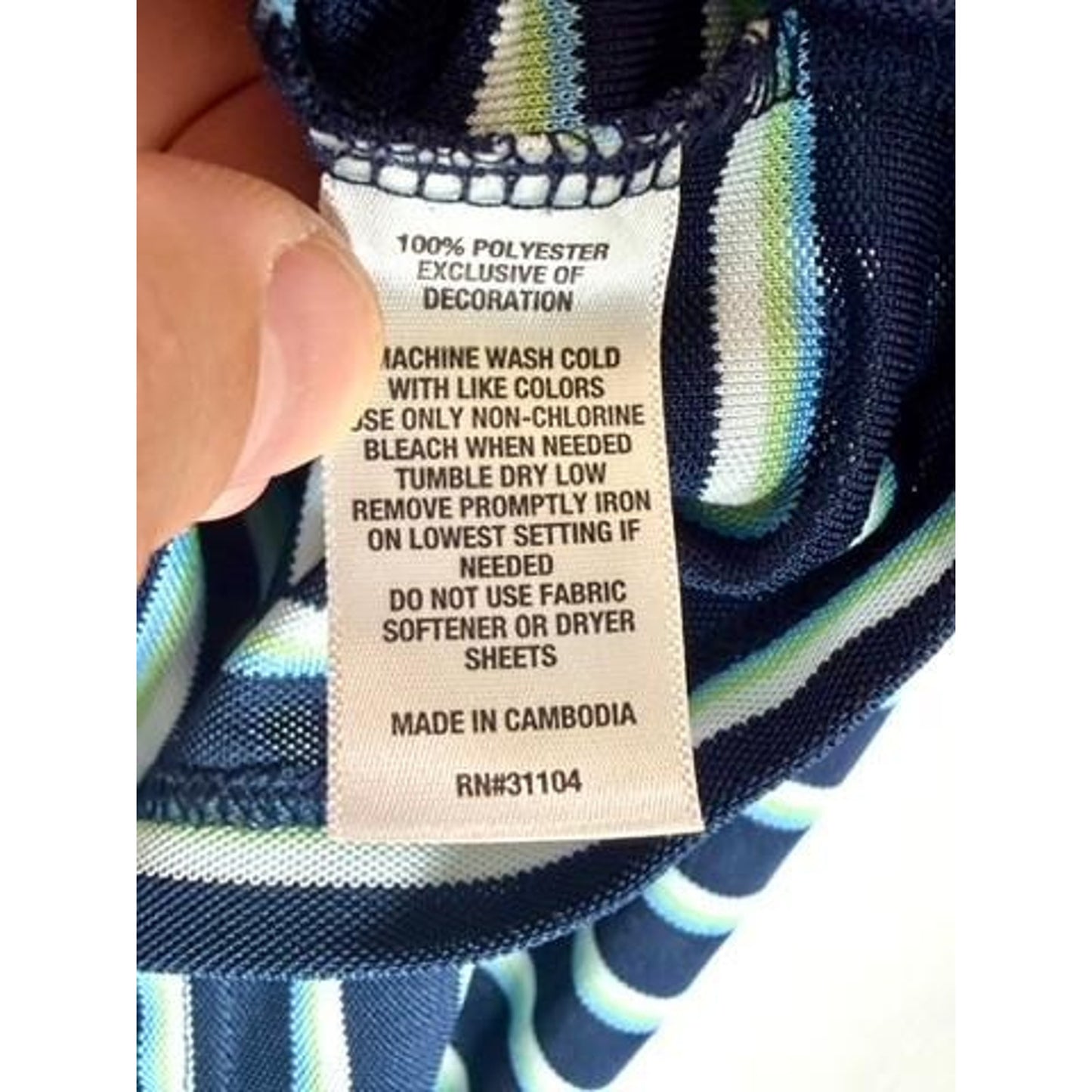 Crown & Ivy Boys Polo Shirt Size S 8 Blue Striped Short Sleeve Polyester
