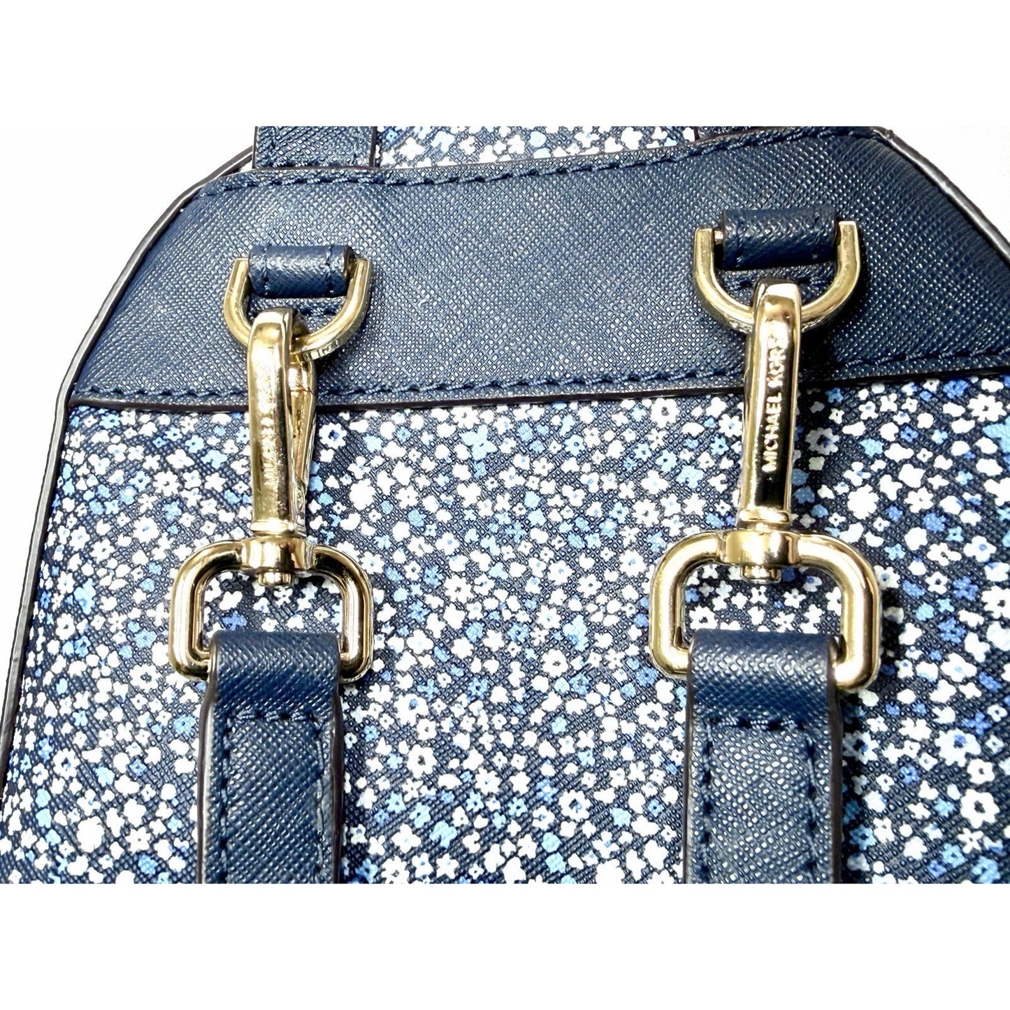 Michael Kors Abbey Mini Backpack In Navy Blue Floral Pattern NWOT / New W/ COA