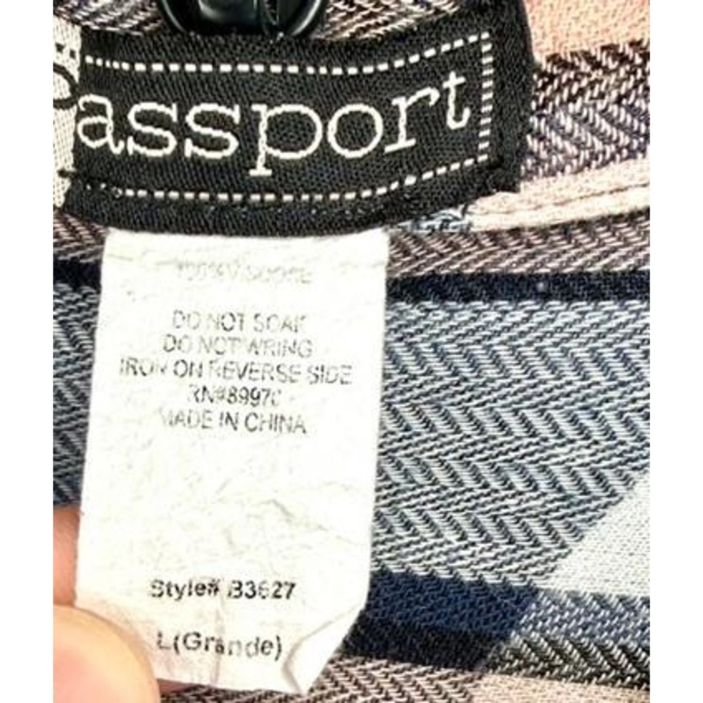 Lot of 2 Womens Plaid Flannel Button Up Shirts Passport L Eden Olivia