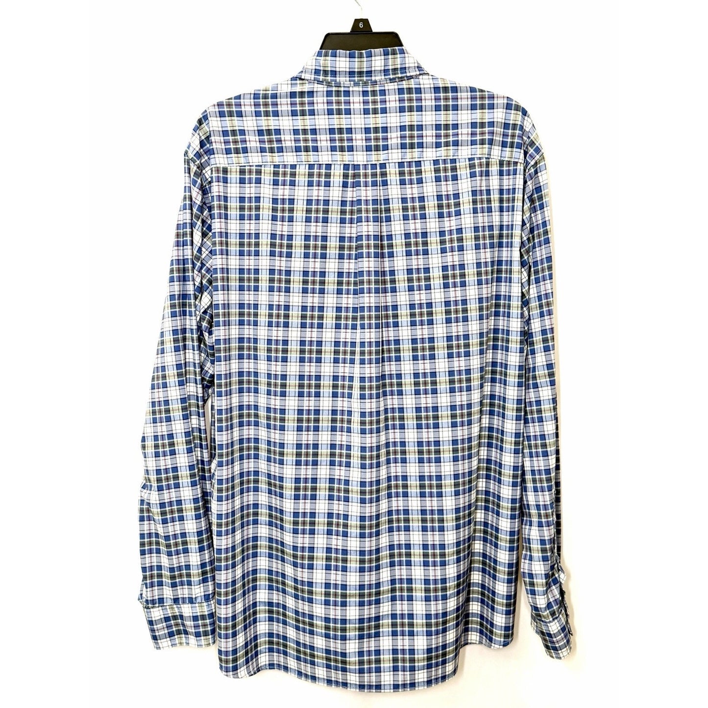 Vineyard Vines Whale Shirt Men Large L Classic Fit Performance Plaid Long Sleeve