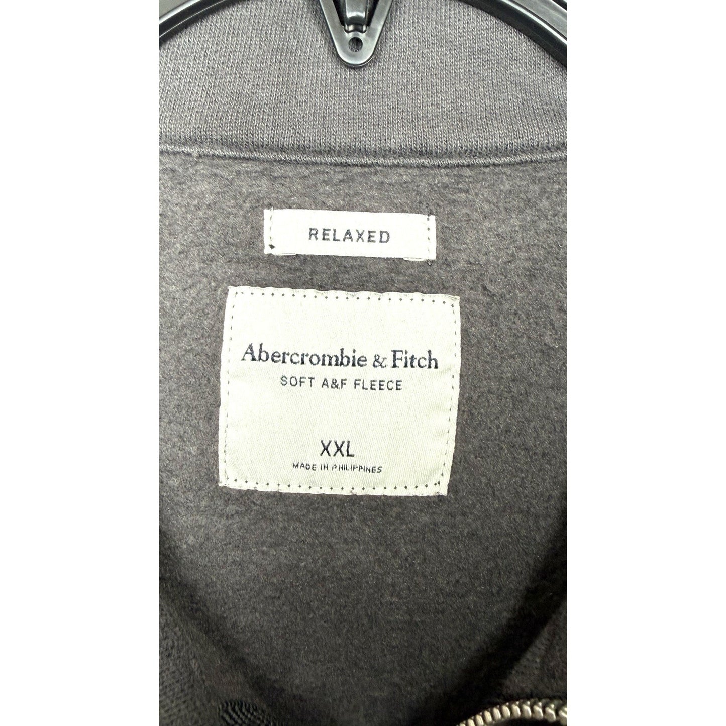 Abercrombie & Fitch Men's XXL Black Essential Half Zip Sweatshirt Moose Logo XL