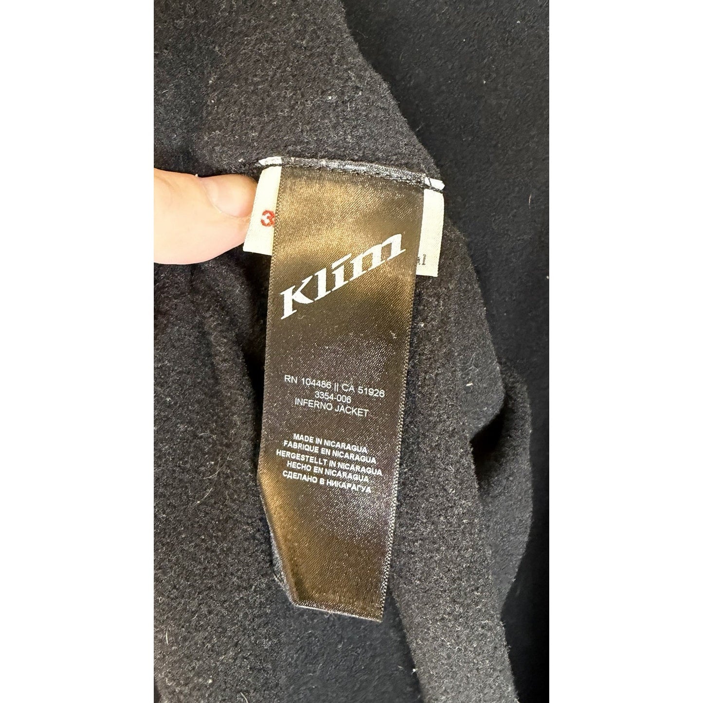 KLIM INFERNO JACKET - Black / CONCEALMENT - Size XL - Mid Layer Jacket