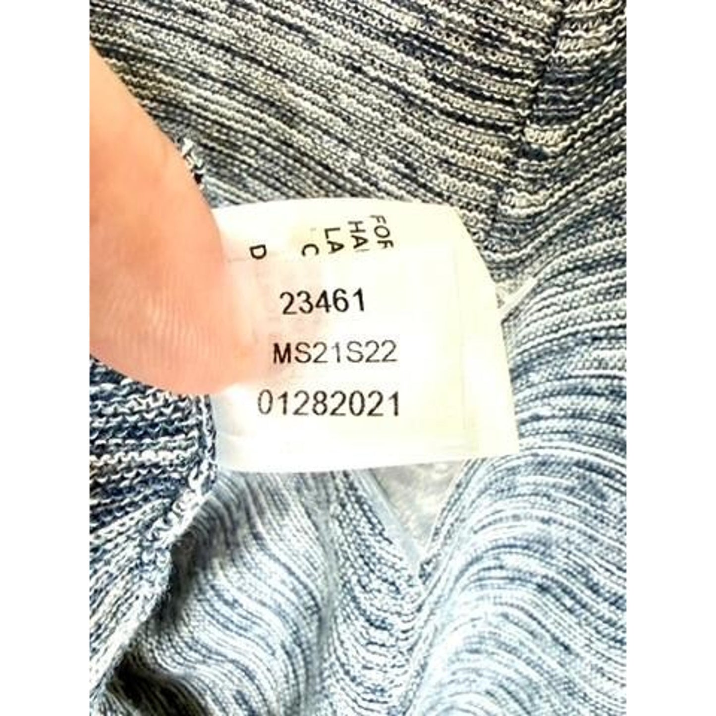 Peter Millar Crewneck Sweater Mens Large Blue Space Dye Merino Wool Linen Blend