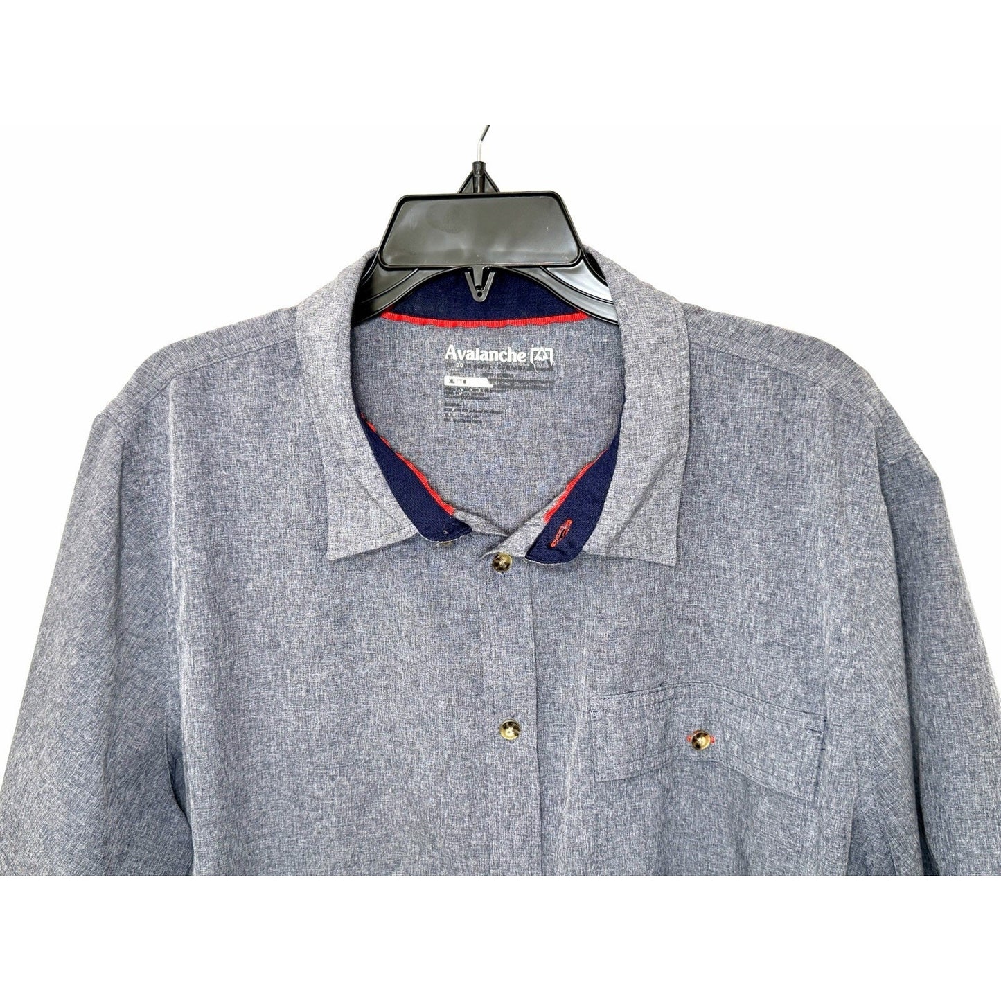 Avalanche Shirt Mens Size Large Blue Short Sleeve Button Up Performance Hiking