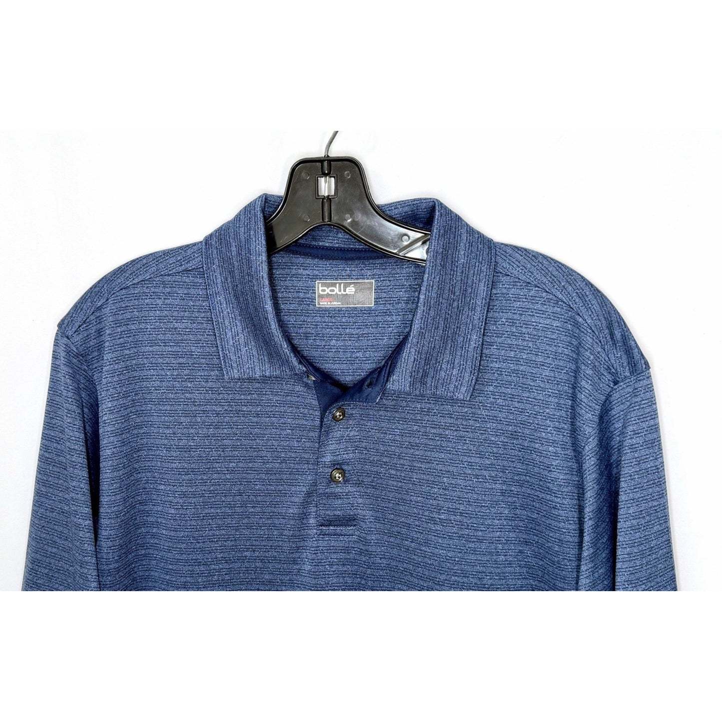 Bolle Golf Polo Shirt Mens Size Large Blue Striped Polyester MINT