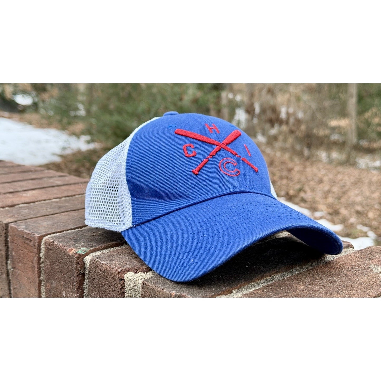 Chicago Cubs Fanatics Iconic Cross Bat Trucker Snapback Hat
