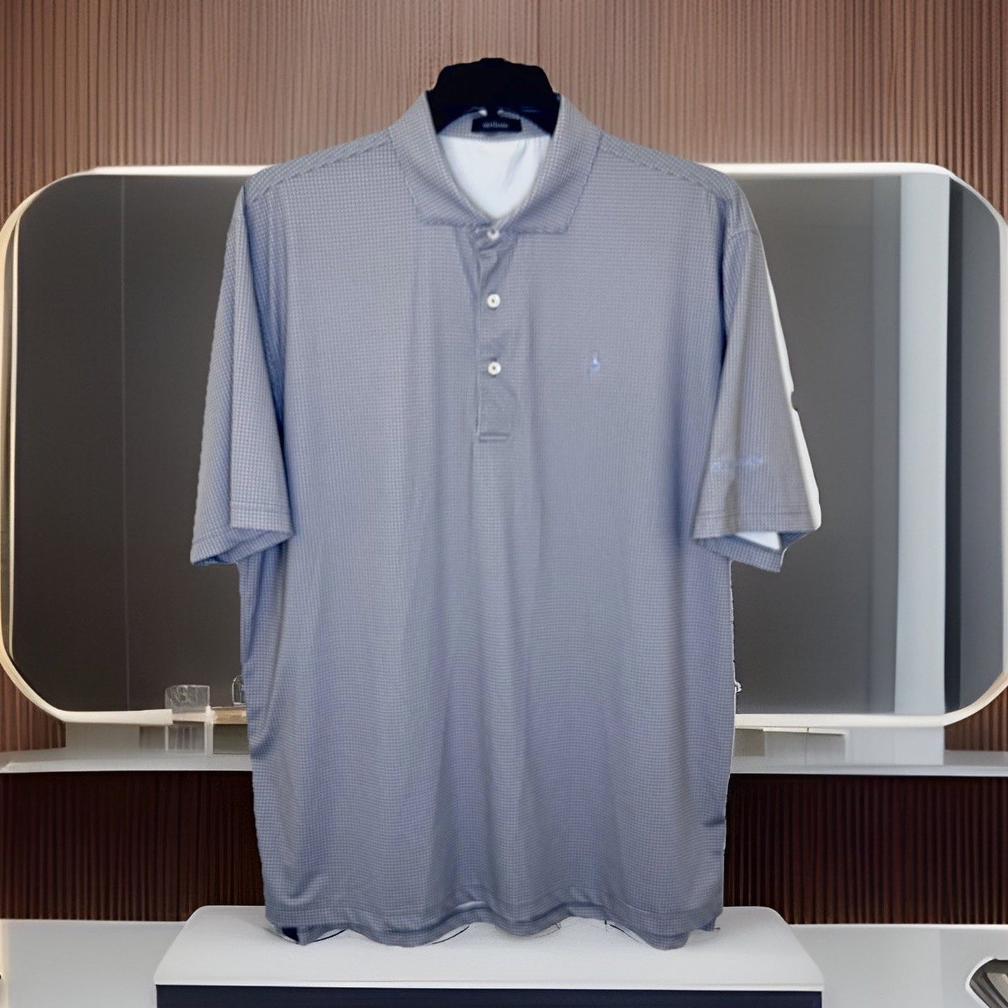 Turtleson Performance Polo Golf Shirt Men's X-Large Short Sleeve Micro Check