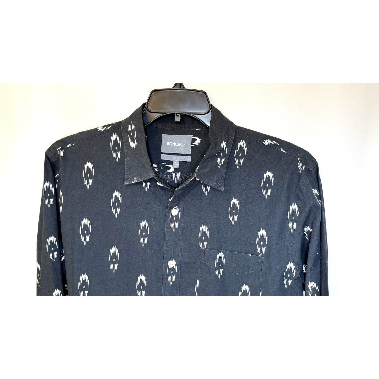 Bonobos Shirt Button Down Shirt Men L Black Southwestern Print Long Sleeve Shirt