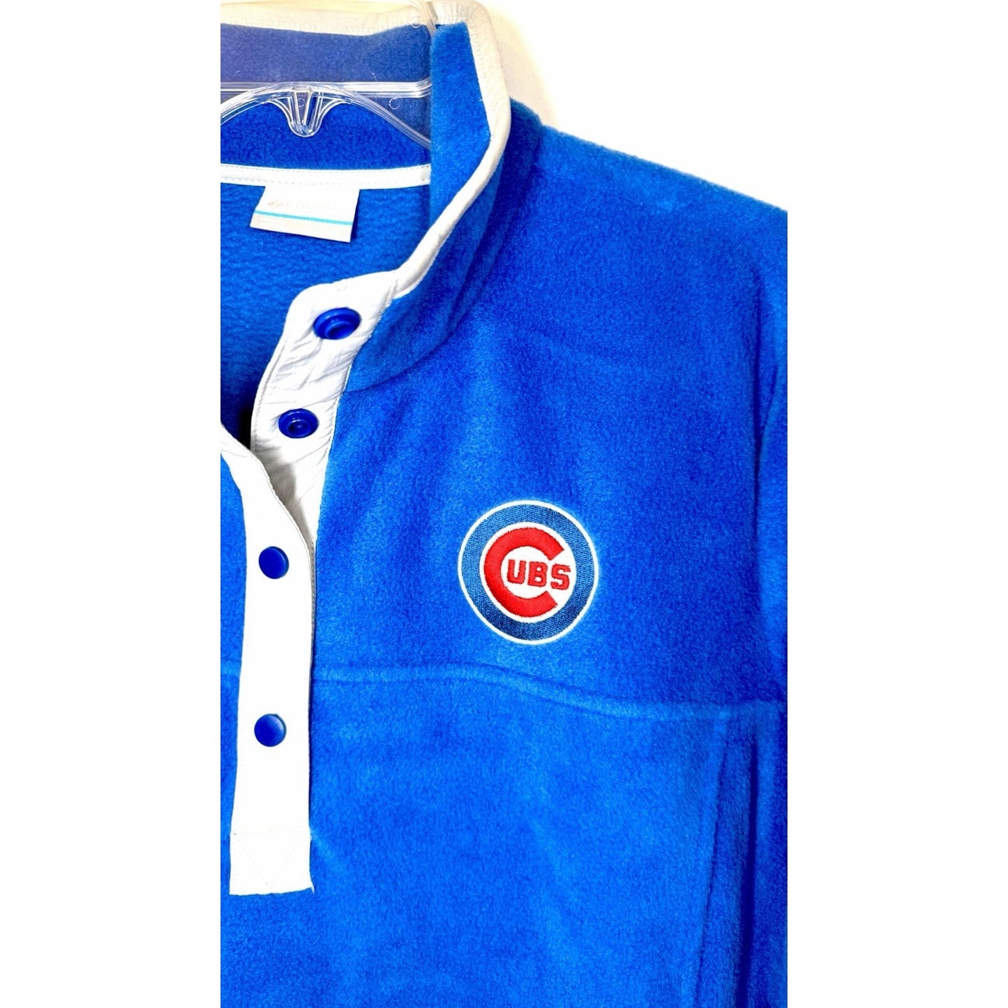 Columbia Women’s 1/4 Snap Fleece Pullover MLB Chicago Cubs Blue Large NWOT