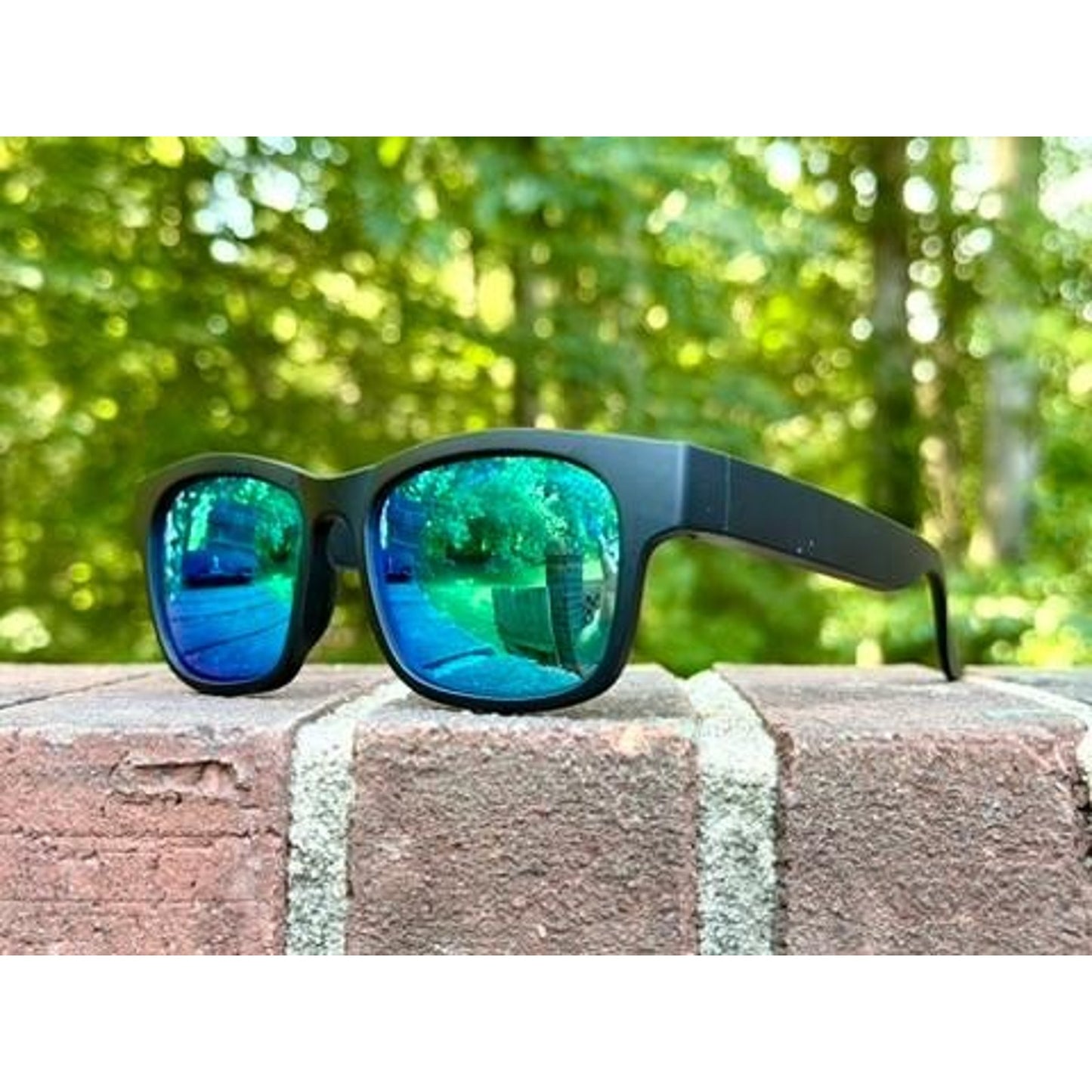 Bluetooth Smart Sunglasses Wireless Audio Music Matte Black Blue Green Mirror