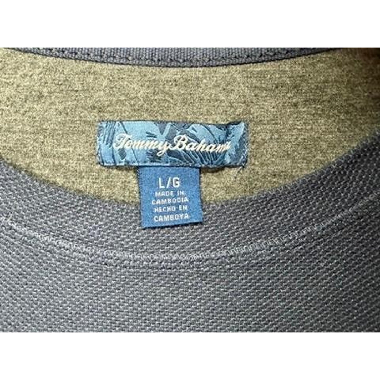 Tommy Bahama Long Sleeve Shirt Mens Large Blue Waffle Knit Pullover