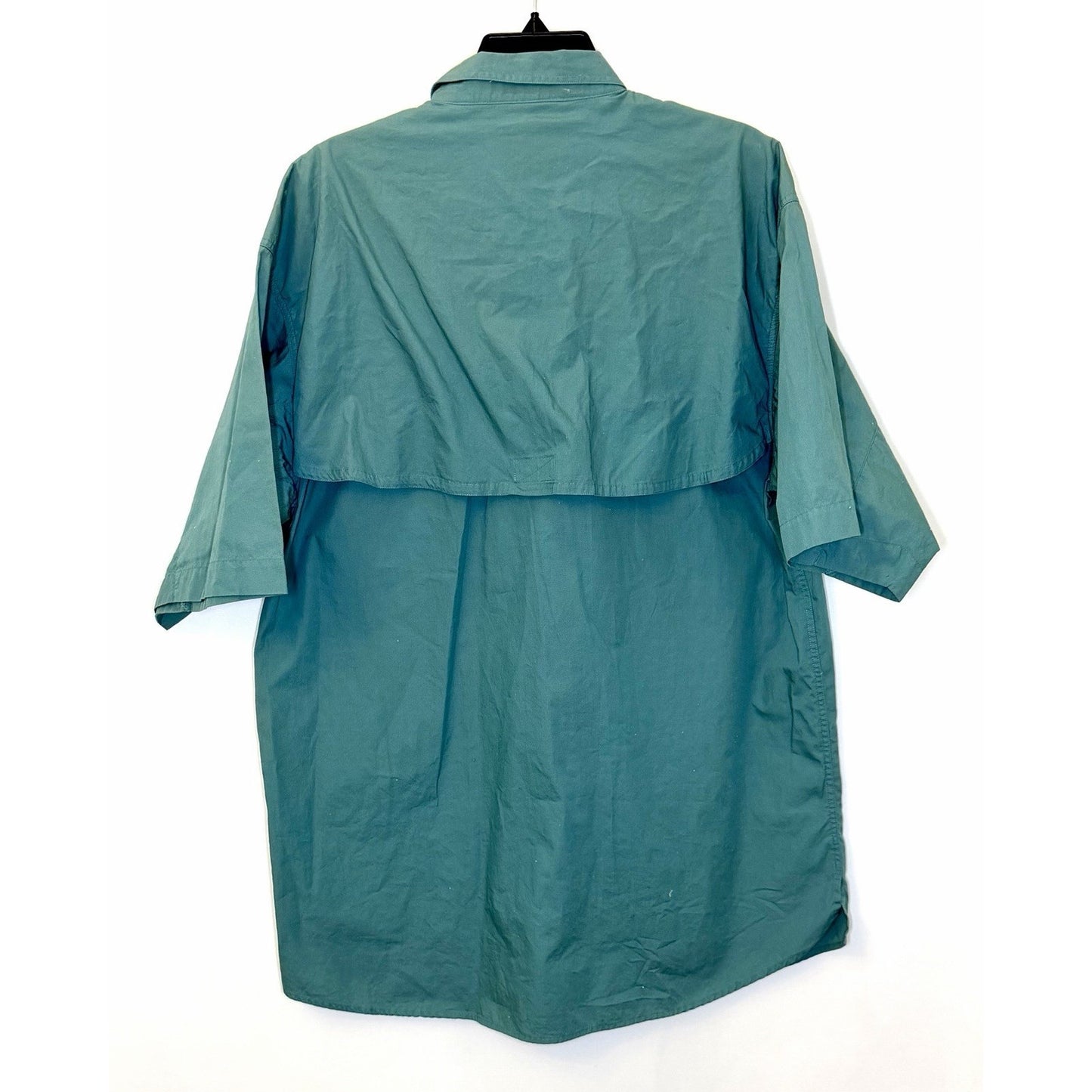 Bimini Bay Short Sleeve Vented Outdoor Fishing Shirt Light Blue Teal Men's Large
