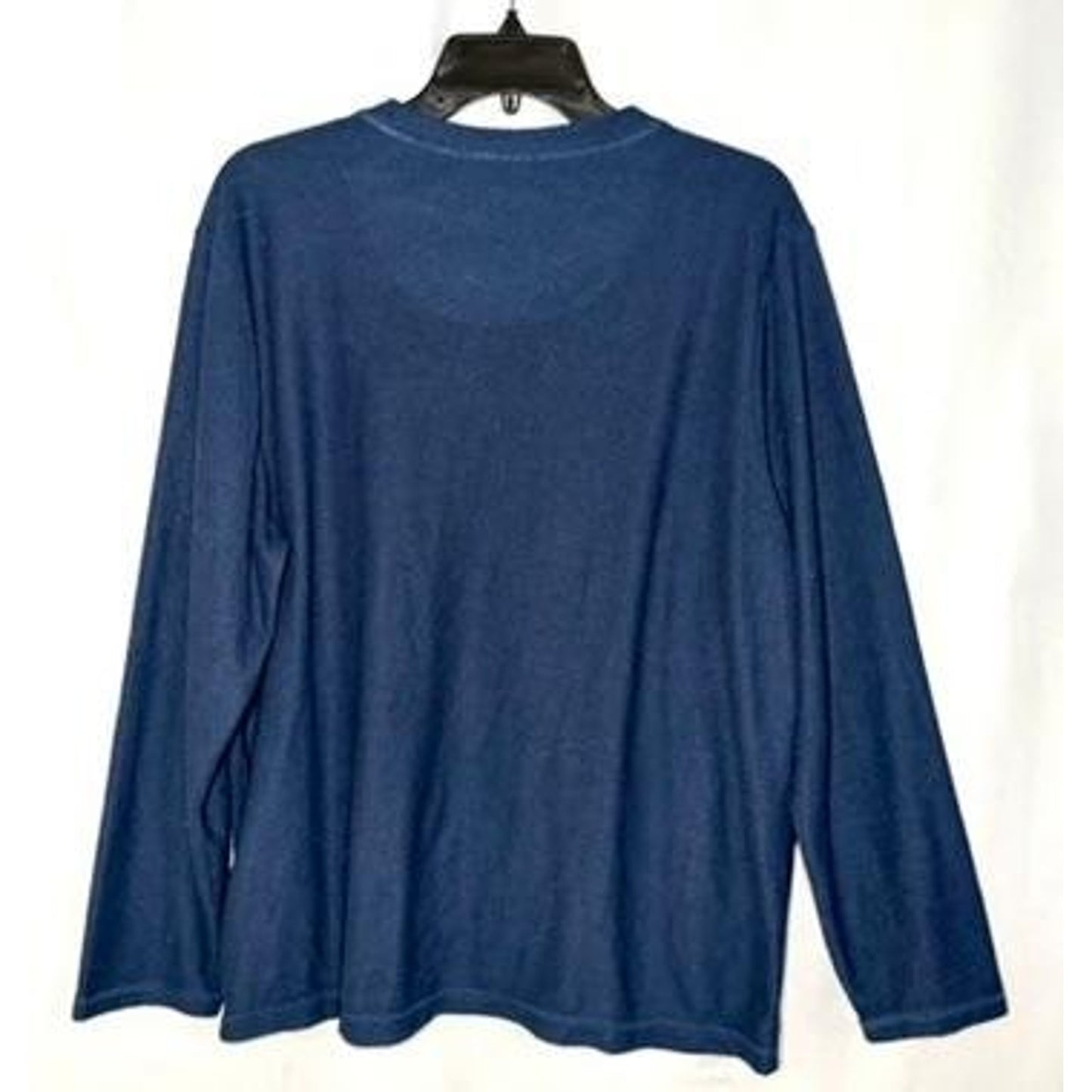Tommy Bahama Long Sleeve Shirt Mens Large Blue Waffle Knit Pullover