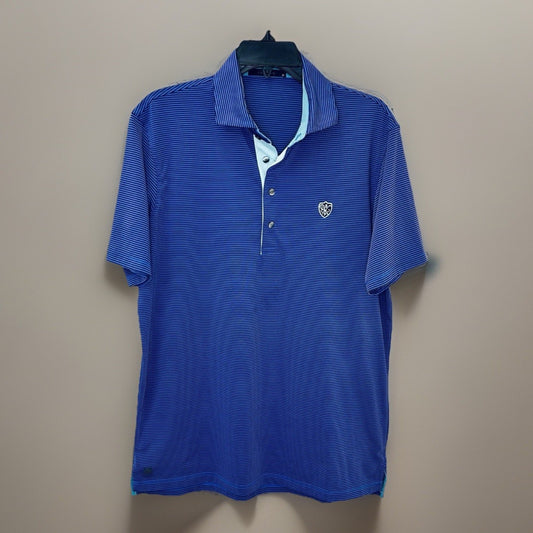 Greyson Santa Ana Polo Color Maltese Blue/Iona Blue Men’s Large | New $110