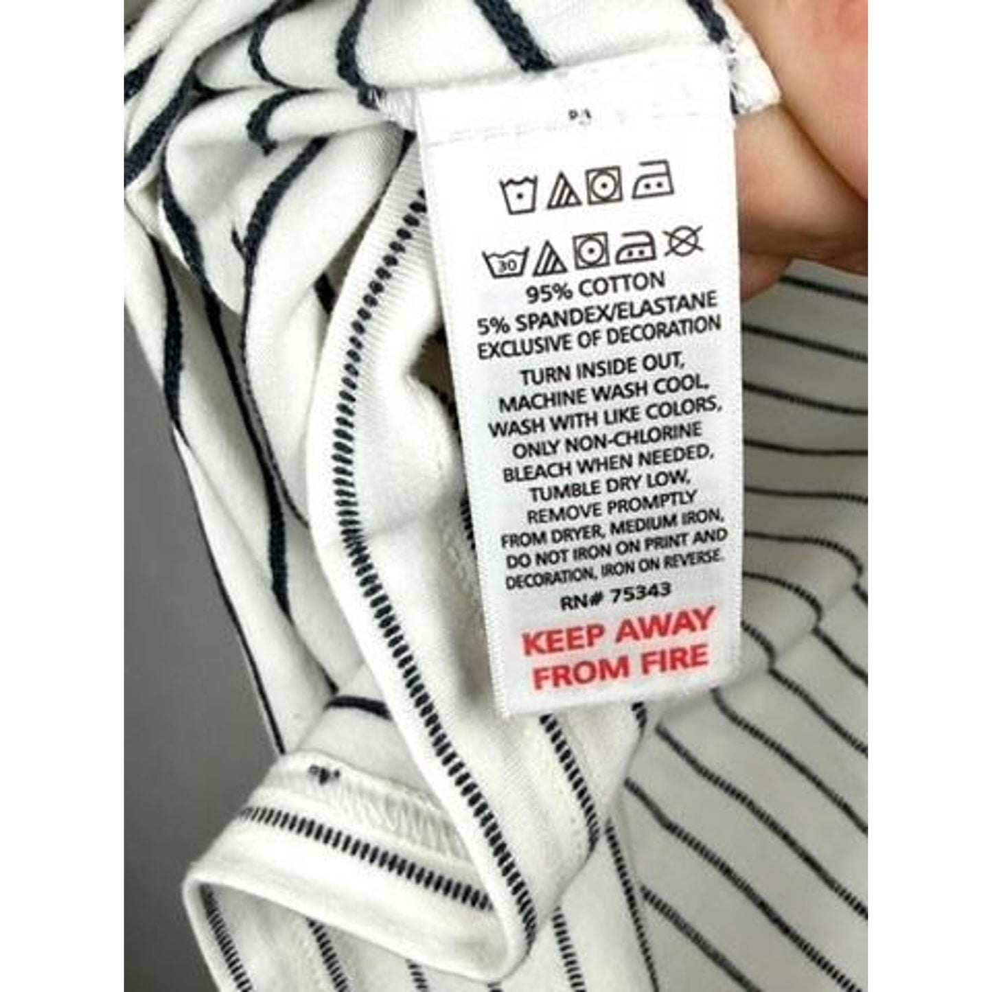 Tommy Bahama Boys Striped T-Shirt Size M 7-8 White Navy Blue Short Sleeve Tee