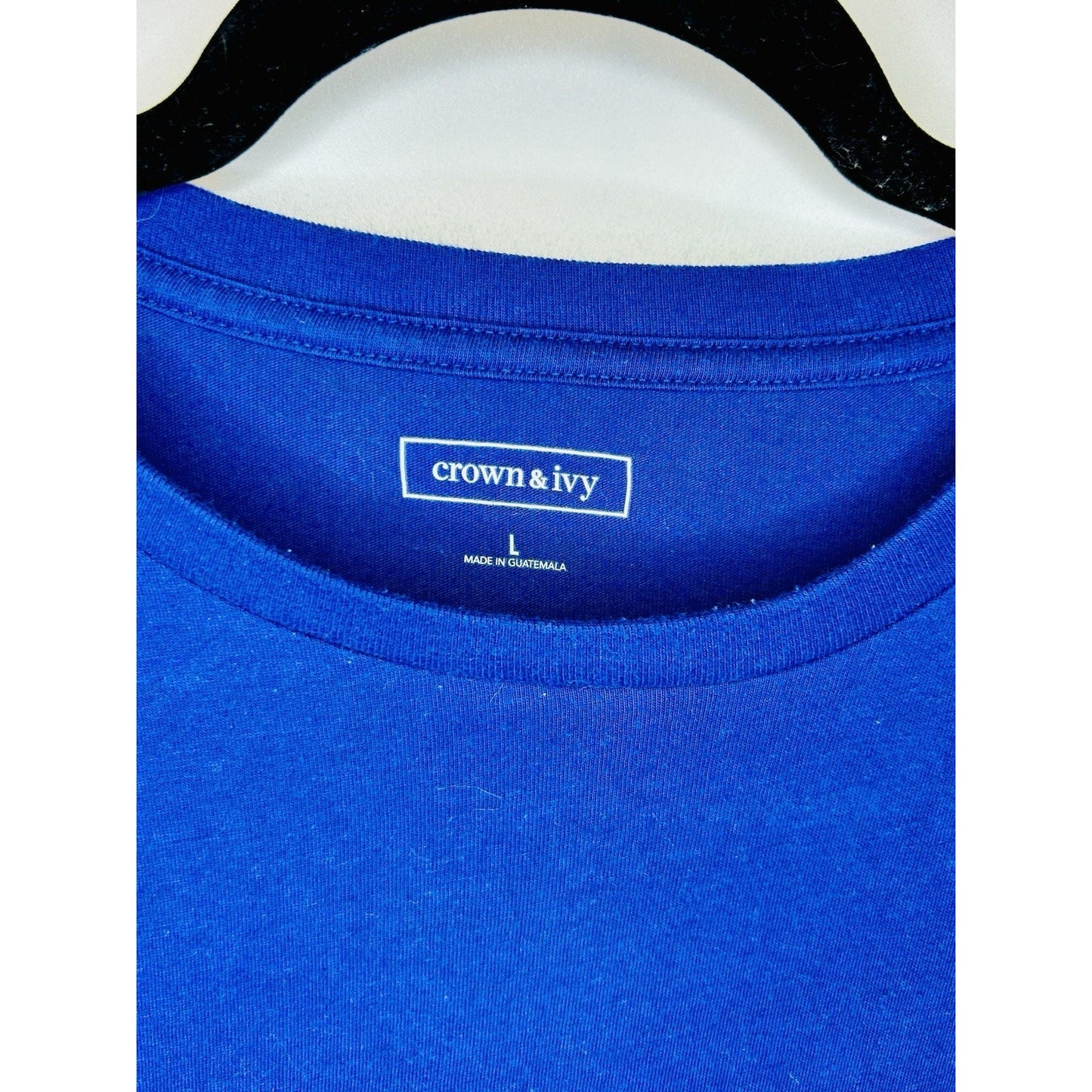Crown & Ivy Men’s Large Blue Long Sleeve Golden Retriever Christmas Graphic Tee