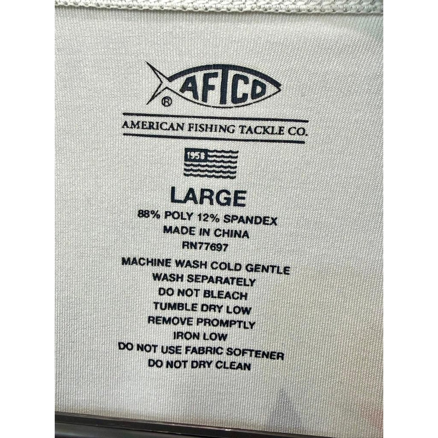 AFTCO Signature Triple Crown 2023 Fishing Shirt Mens Large Gray Long Sleeve
