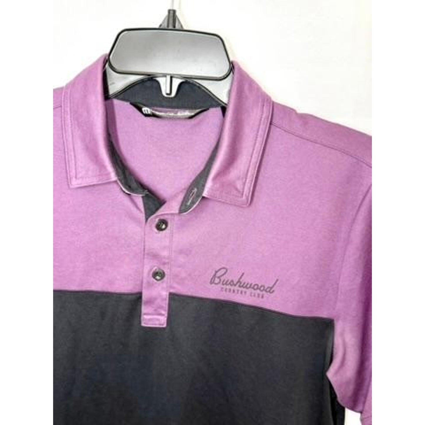 TravisMathew Bushwood Country Club Polo Shirt Mens Small Purple Black Caddyshack