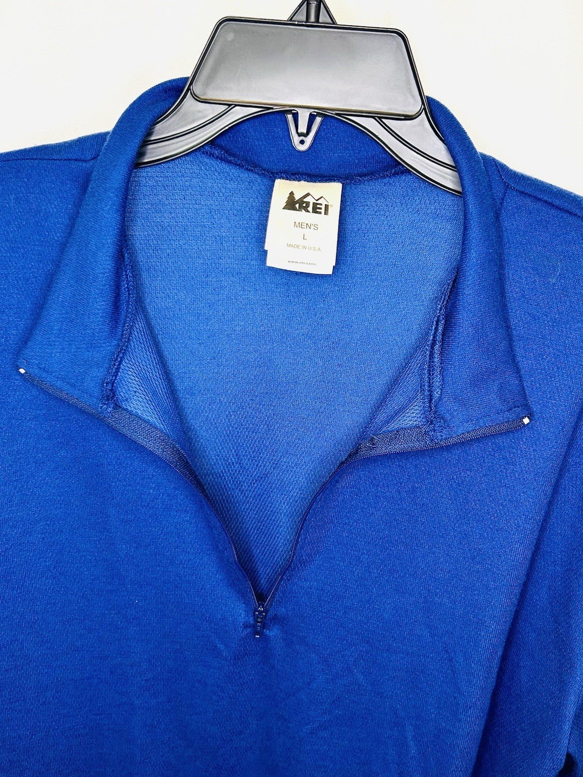 REI Co-op 1/4 Zip Pullover Sweatshirt Men's Large Blue Stretch Active Outdoor