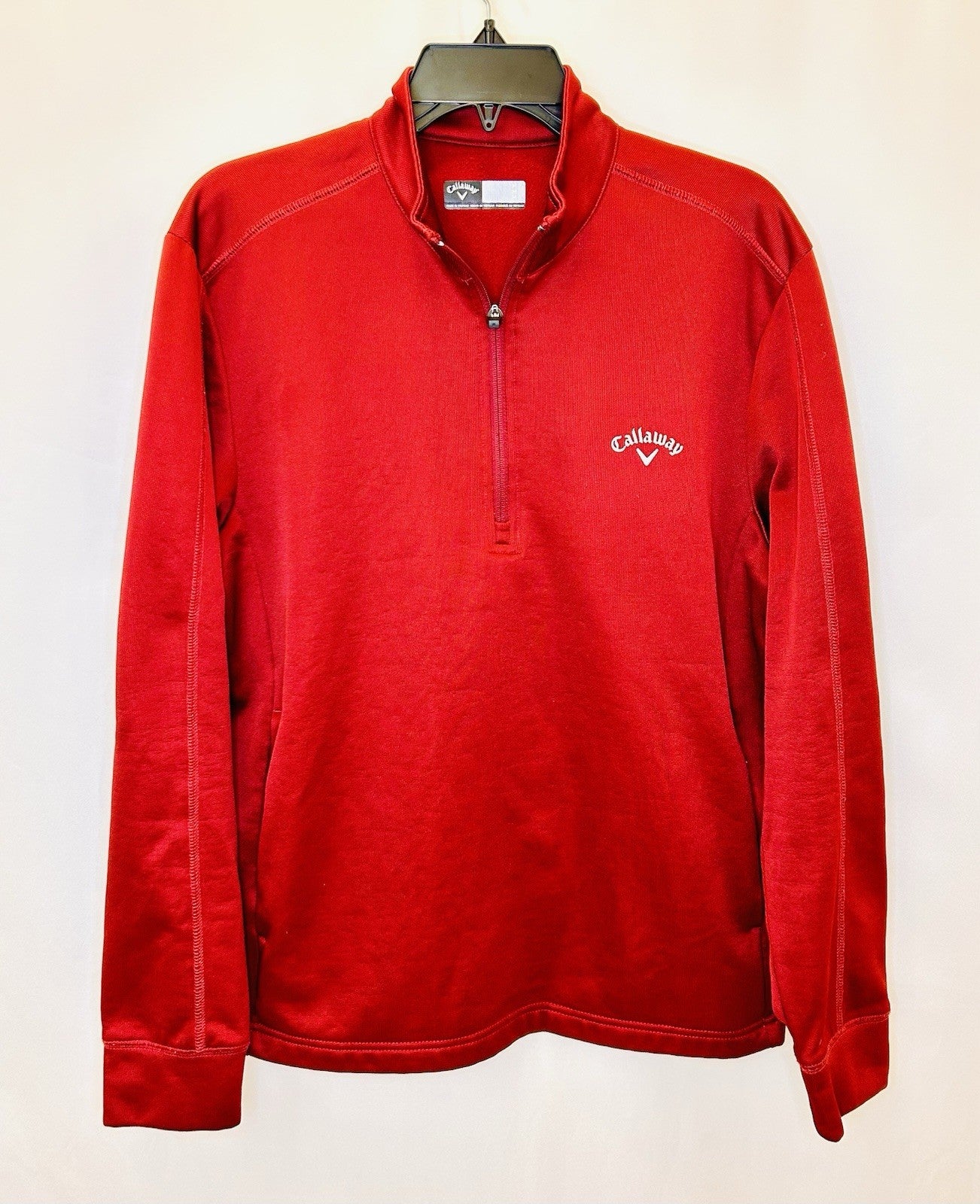 CALLOWAY MENS LONG SLEEVE RED QUARTER ZIP GOLF PULLOVER - SIZE M Medium