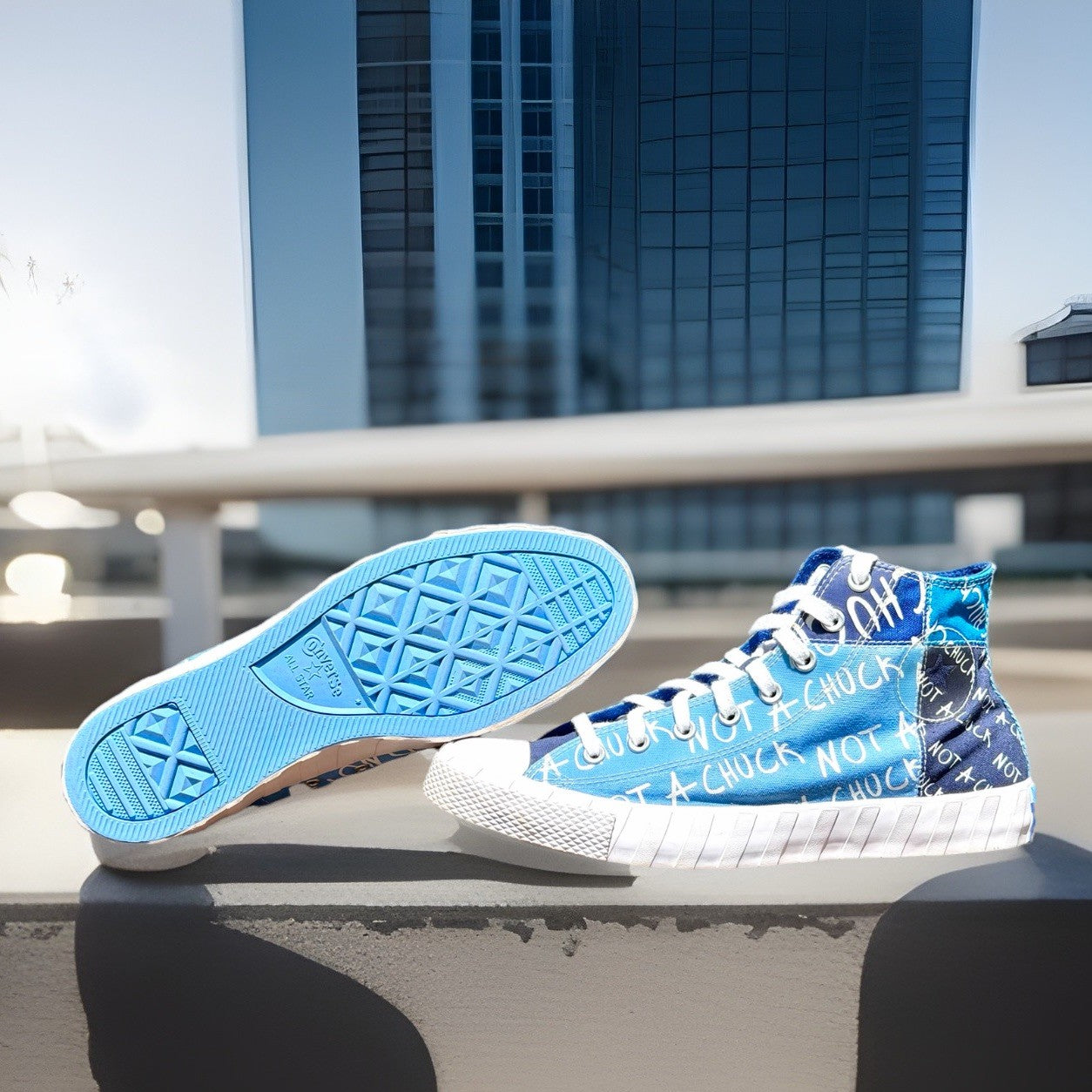 Converse UNT1TL3D Hi "Not A Chuck" University Blue Patchwork Men's Size 11.5