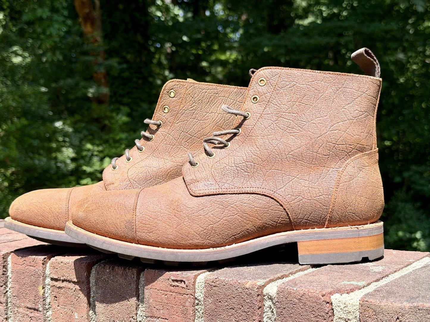 TAFT The Dragon Men Boots Size 10 Rust Brown Textured Leather Cap Toe NIB 952029