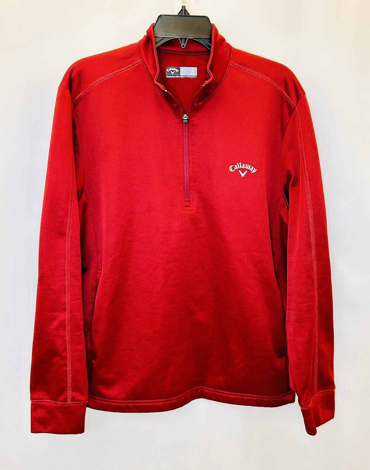 CALLOWAY MENS LONG SLEEVE RED QUARTER ZIP GOLF PULLOVER - SIZE M Medium