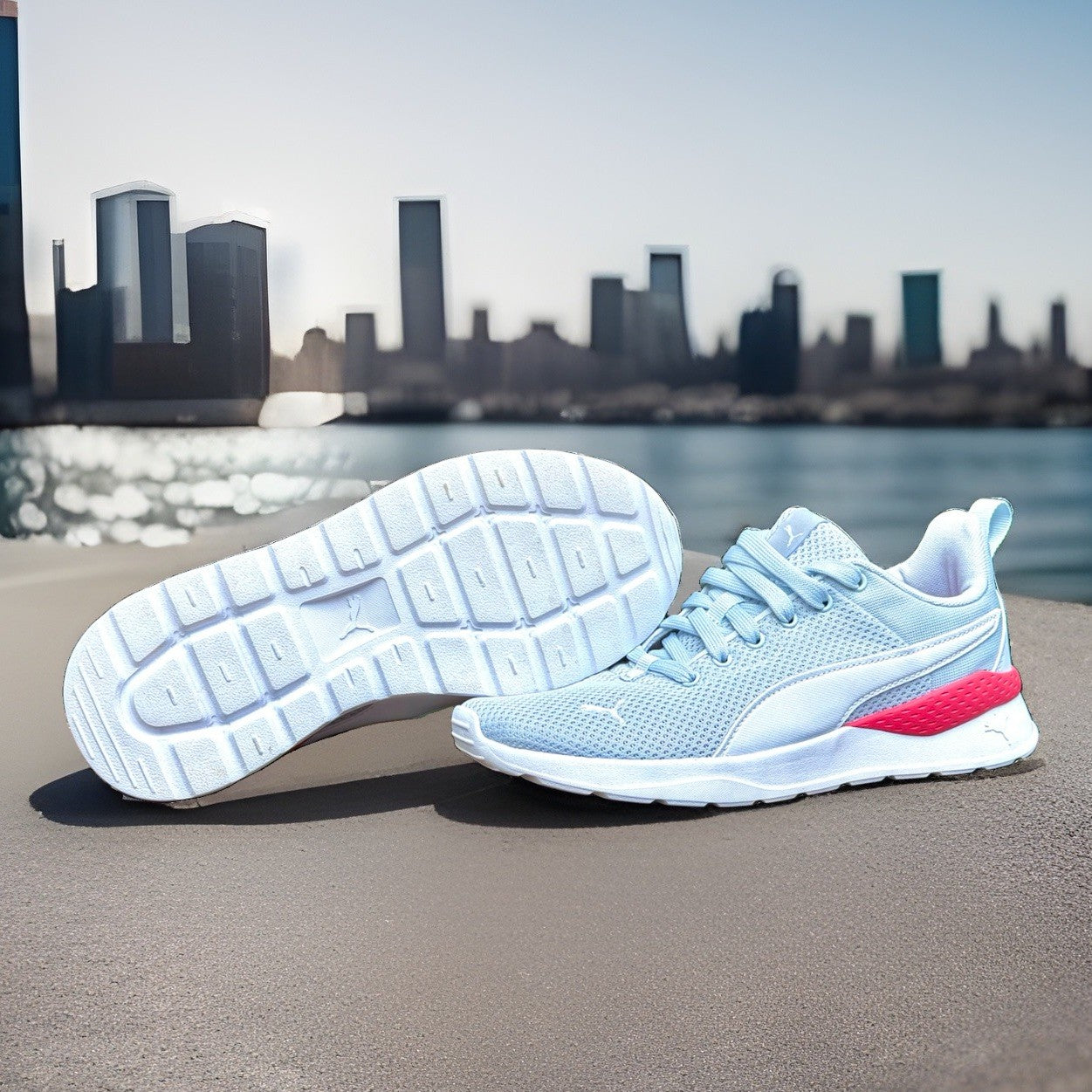 PUMA Anzarun Lite Blue Crystal Womens Size 7 Running Shoes Sneakers Worn Once