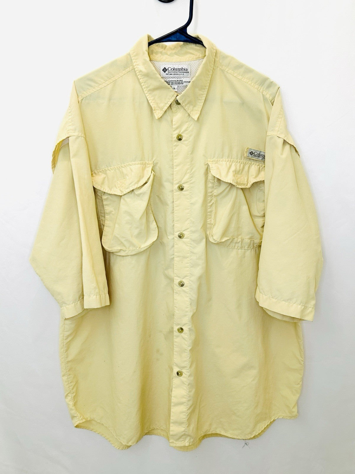 Columbia PFG Fishing Shirt Mens Size XL Vented Outdoors Beige/an