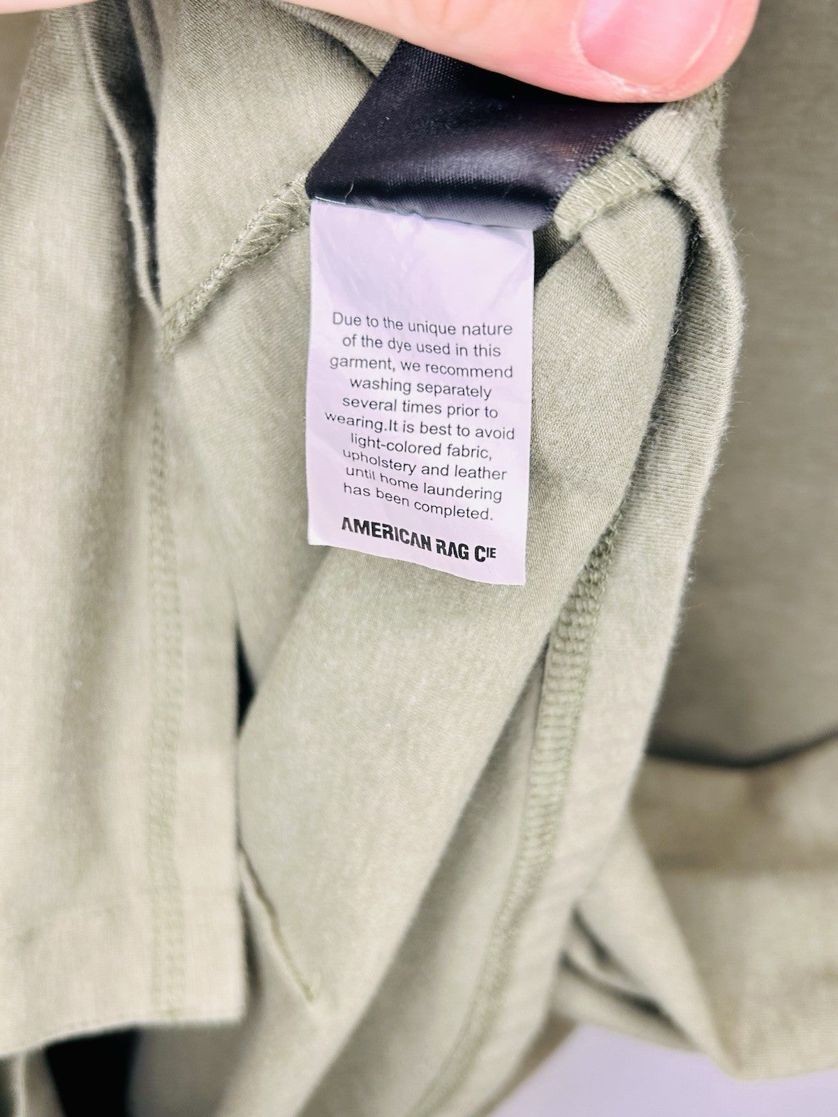 American Rag Mens Shirt Short Sleeve Snap Button Up Military Collar Green Sz L 