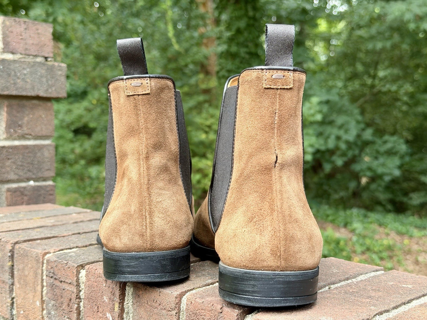 Harrys London Mark Chelsea Boots Suede Brown Men's Size 43 US 10 ($550+ New)