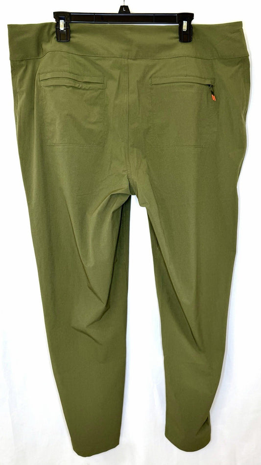 NWT Orvis Womens Hiking Outdoor Slim Pants Sz 20 Green Nylon/Spandex Blend Solid