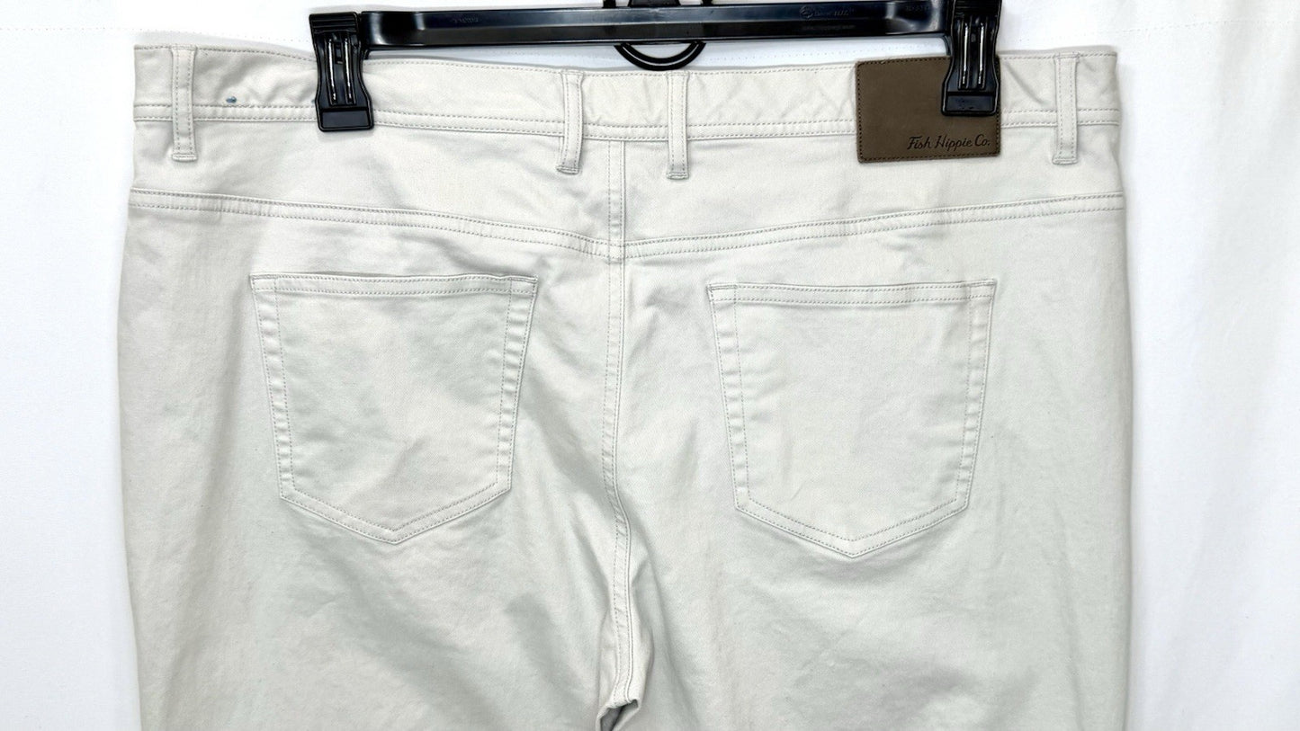 FISH HIPPIE CO. DUNEWALK 5 Pocket Stretch Pants 38x32 W38 L32 Tan / WORN ONCE!!
