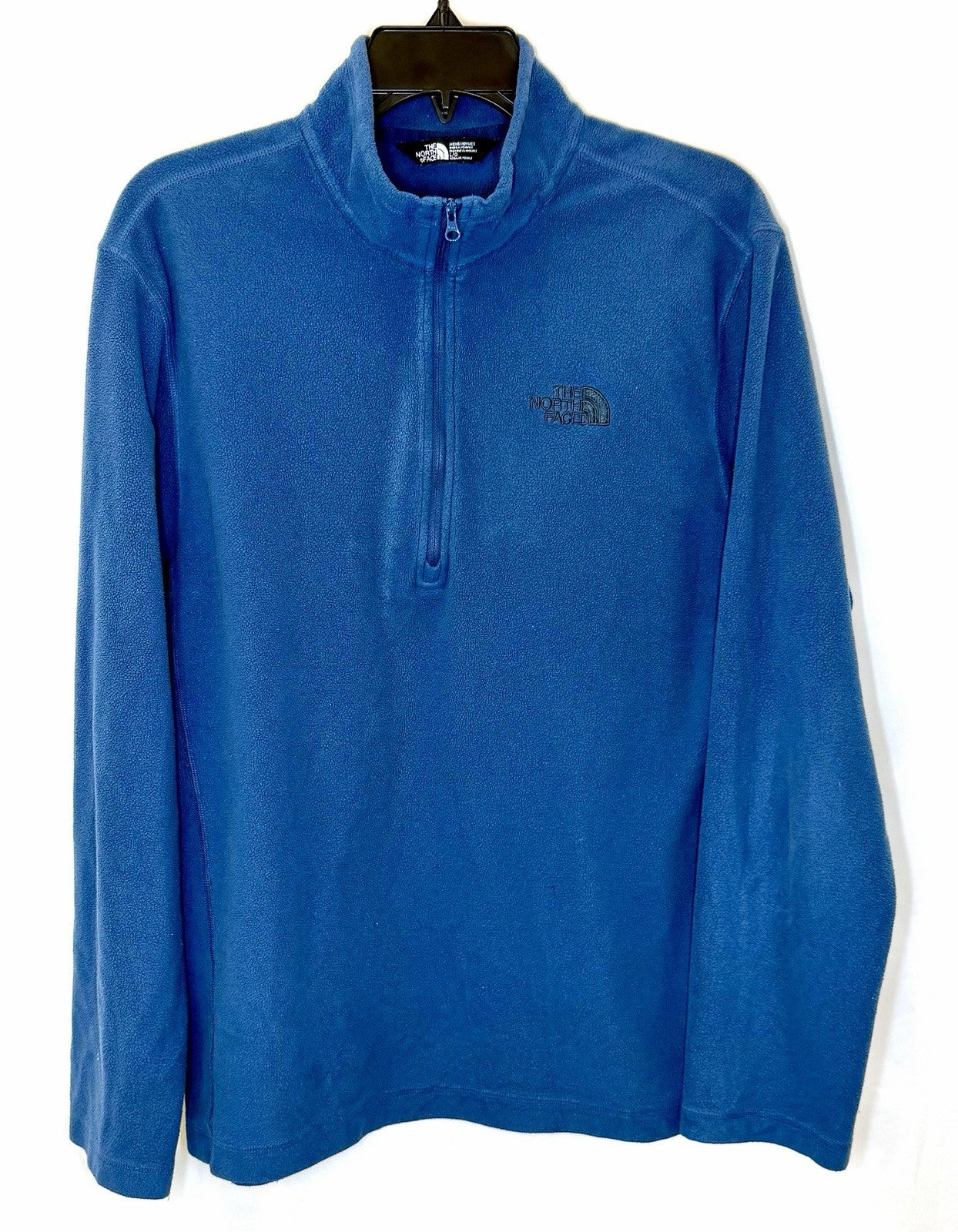 The North Face Womens Jacket Pullover Blue 1/4 Zip Micro Fleece Polyester Sz L