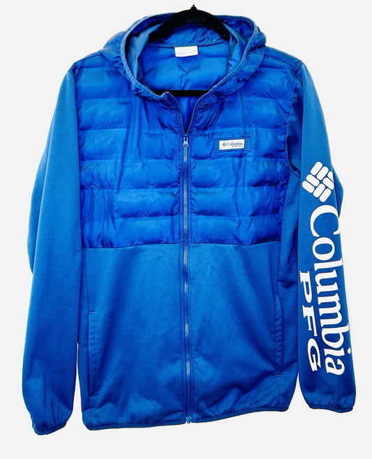Men’s Columbia Omni Shield Hooded Jacket - Blue - Size Medium