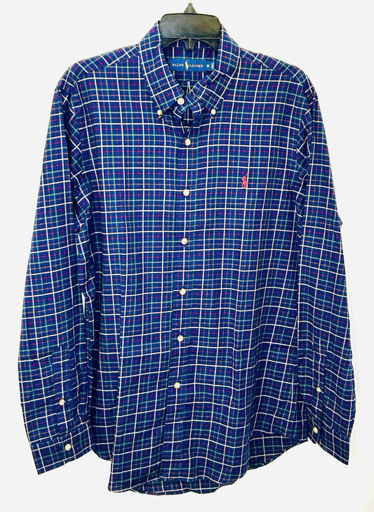 Ralph Lauren Blue Label Light Flannel Shirt Mens Medium Multicolor Plaid