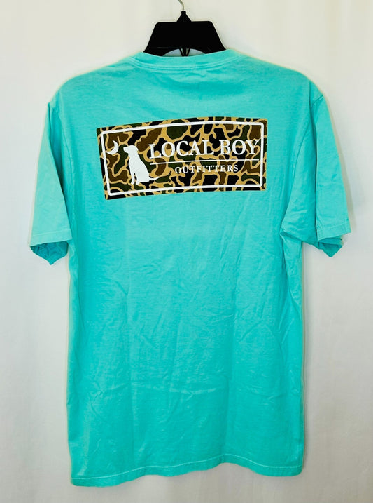 Local Boy - Old School Plate Tee - Teal -Size Small