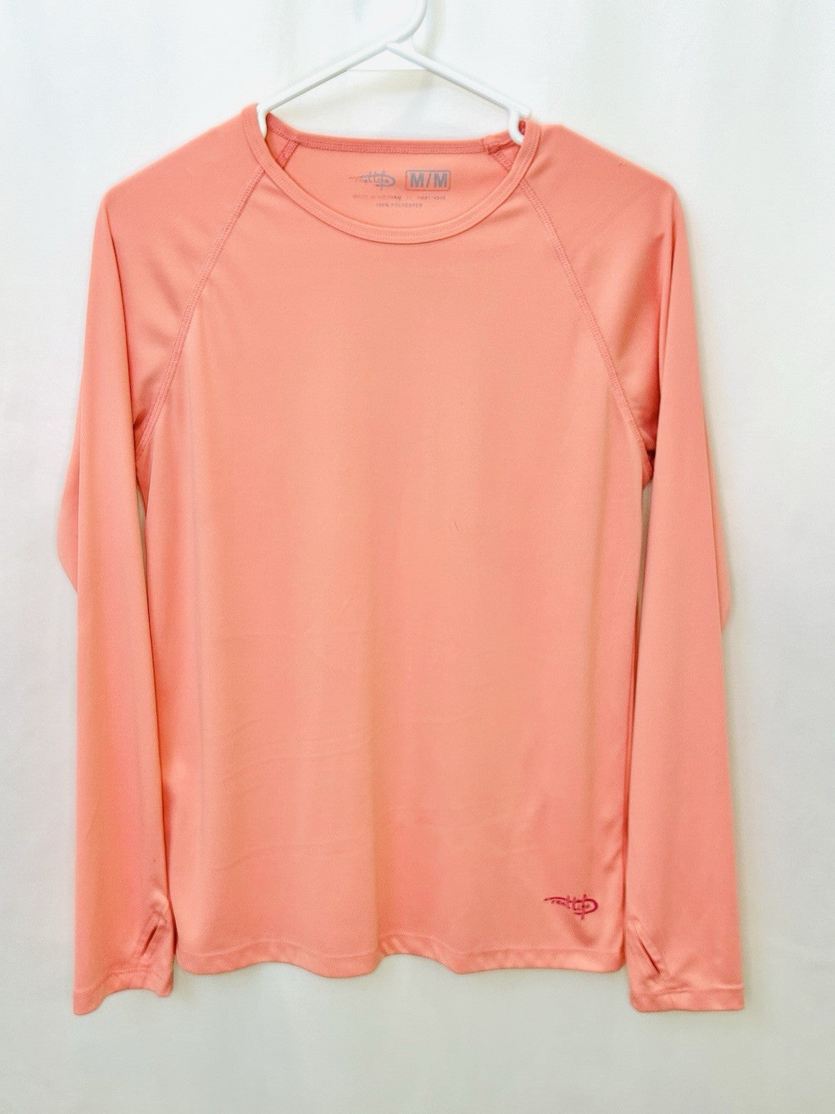 Reel Life Women's Sun Defender Round Neck Long Sleeve UV Top Coral Medium