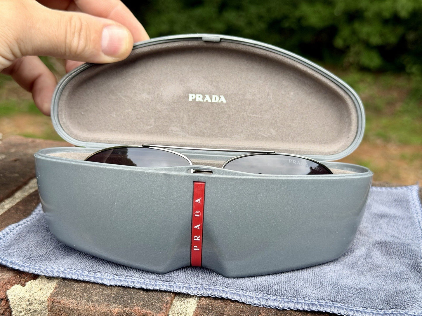 Prada Linea Rossa PS 53PS 1BC5W1 Steel Sunglasses Tinted Polarized Lens