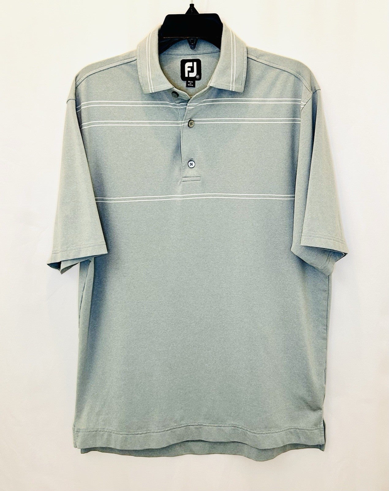FootJoy Golf Shirt Mens M Medium Polo Athletic Stretch Gray Short Sleeve FJ