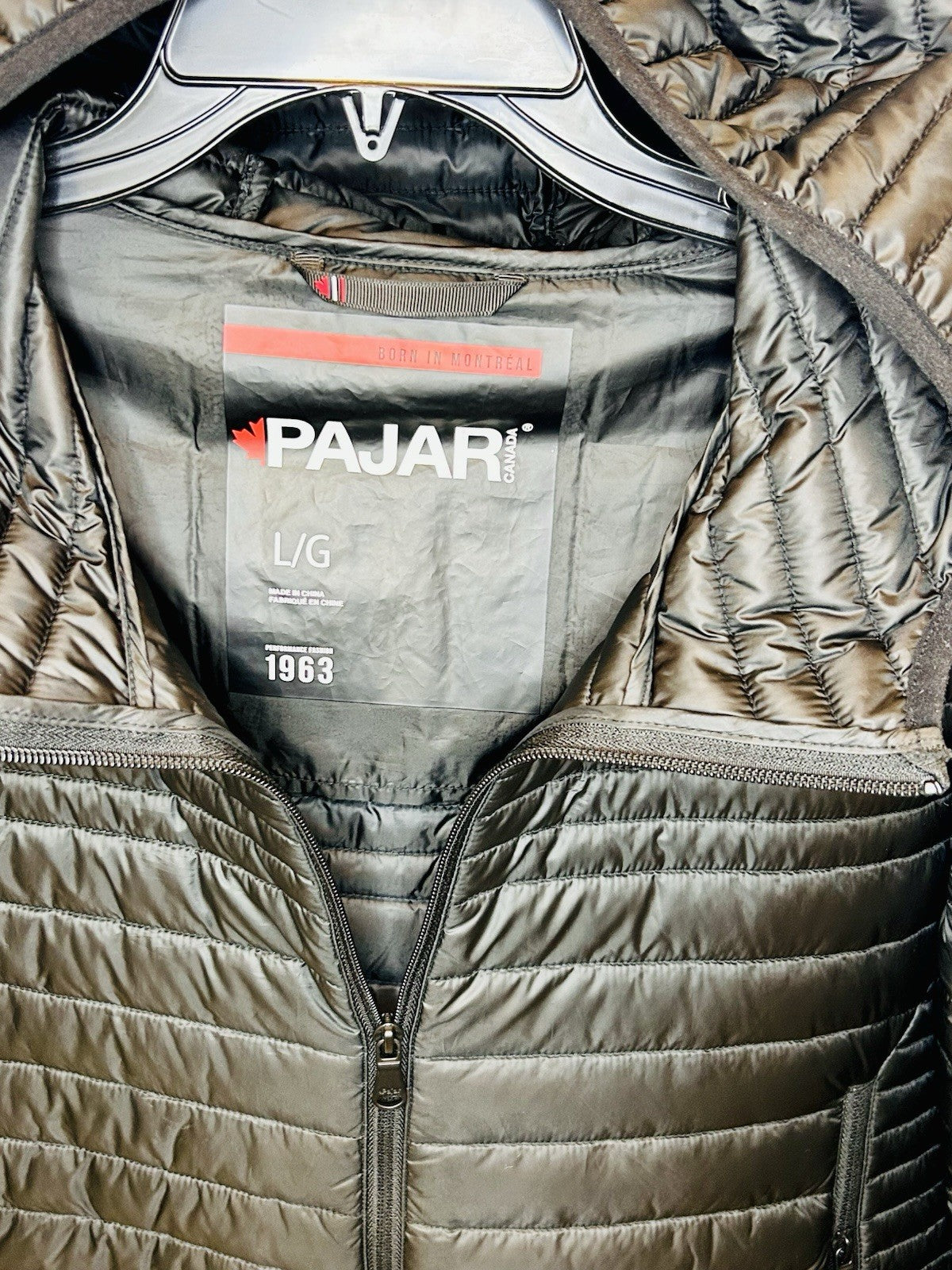 PAJAR MEN'S OSPREY QUILTED & PUFFER LIGHTWEIGHT BLACK HOODED JACKET SIZE LARGE