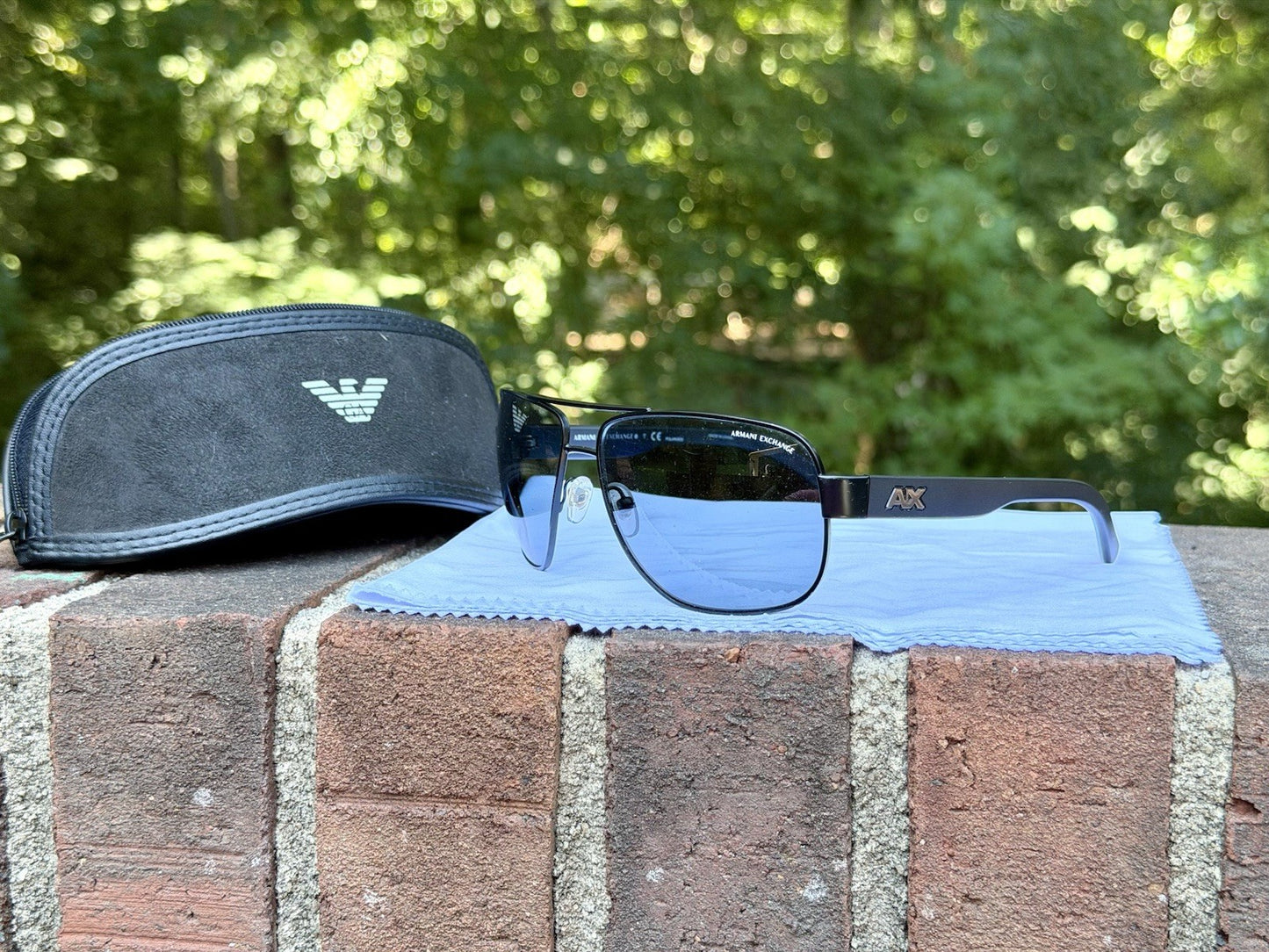 Armani Exchange AX2012S 606381 62 Men's Aviator Polarized Matte Black Sunglasses