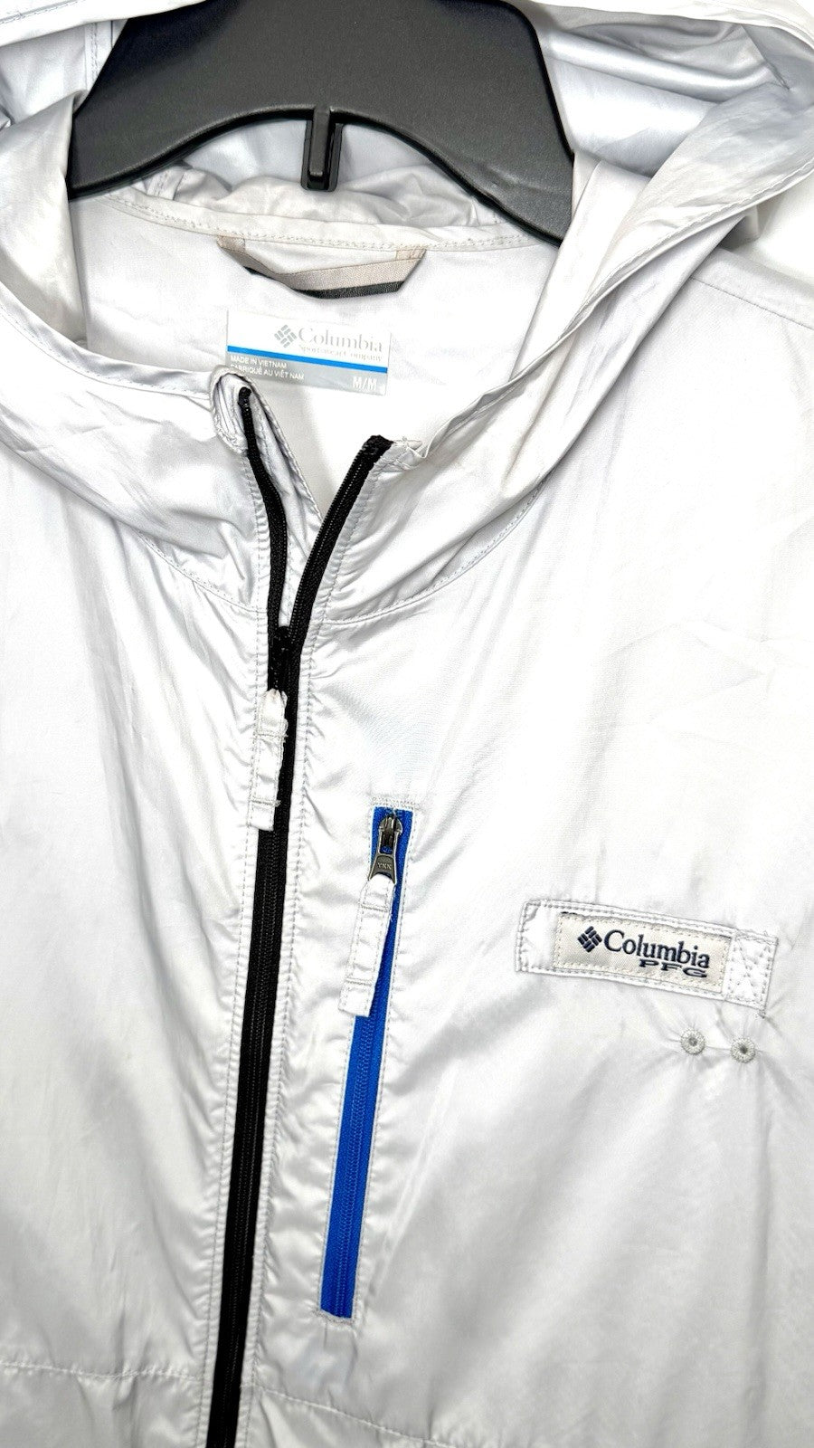 Columbia Terminal Spray PFG Grey Windbreaker Lightweight Jacket Men's Medium
