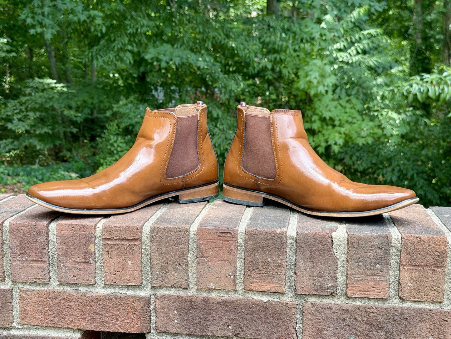 Tommy Hilfiger Men’s Chelsea Boots Tan Brown Leather Ankle Dress Shoes Size 11.5